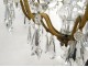 Chandelier 8 lights bronze cut crystal tassels garlands suspension nineteenth