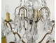 Chandelier 8 lights bronze cut crystal tassels garlands suspension nineteenth