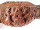 Snuffbox corozo carved characters scenes gallant flowers snuffbox nineteenth