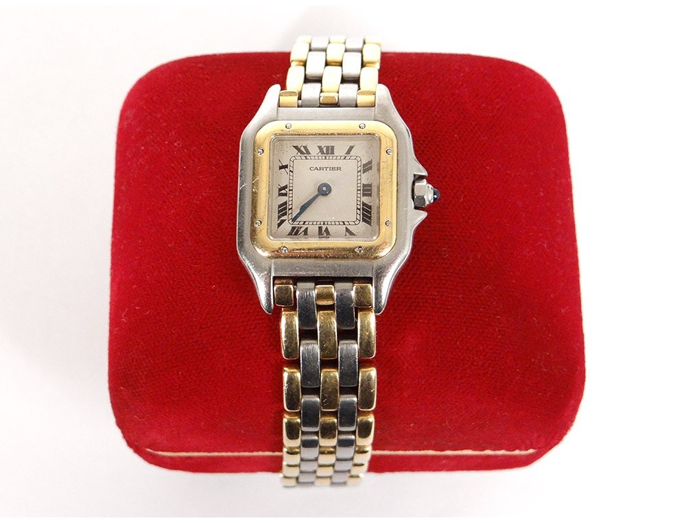 cartier gold and steel watch