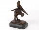 Small bronze sculpture Alfred Barye Children son leapfrog nineteenth century