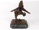 Small bronze sculpture Alfred Barye Children son leapfrog nineteenth century