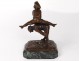 Small bronze sculpture Alfred Barye Children son leapfrog nineteenth century