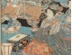 Japanese print Ukiyo-e Kunisada Utagawa Toyoshi III nineteenth samourai Oiran