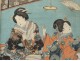 Japanese print Ukiyo-e Kunisada Utagawa Toyoshi III nineteenth samourai Oiran