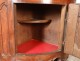 Corner cabinet to hang Louis XV walnut shelves carved eighteenth century