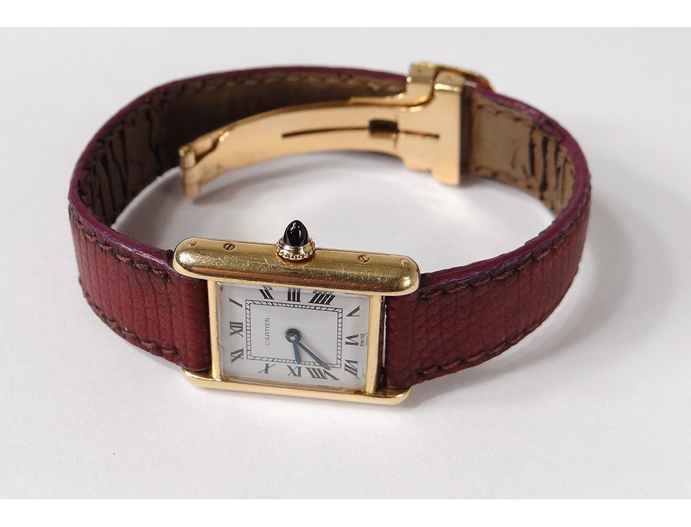 cartier ladies 18k gold watch