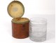 Goblet travel crystal cut leather case Boin Royal Palace Charles X XIX