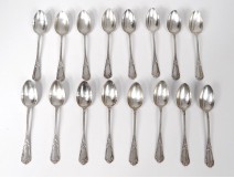 16 teaspoons sterling silver Minerva goldsmith Cailar Bayard 436gr twentieth