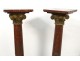 Pair columns saddles red marble cherry capitals gilded bronze nineteenth