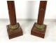 Pair columns saddles red marble cherry capitals gilded bronze nineteenth