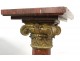 Pair columns saddles red marble cherry capitals gilded bronze nineteenth