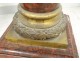 Pair columns saddles red marble cherry capitals gilded bronze nineteenth
