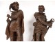 Pair large sculptures Carrier-Belleuse Columbus Anchor nineteenth century