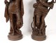 Pair large sculptures Carrier-Belleuse Columbus Anchor nineteenth century