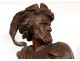 Pair large sculptures Carrier-Belleuse Columbus Anchor nineteenth century