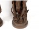 Pair large sculptures Carrier-Belleuse Columbus Anchor nineteenth century