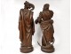Pair large sculptures Carrier-Belleuse Columbus Anchor nineteenth century