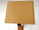 Lamp design metal chrome steel wood lampshade vintage 1970s twentieth