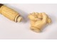 Umbrella old ivory pommel hand carved metal roller nineteenth century
