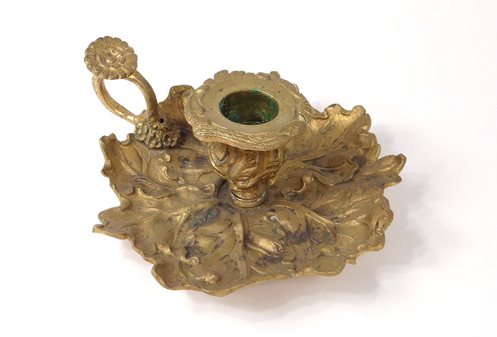 CHANDELIER BOUGEOIR FLAMBEAU ANCIEN BRONZE DORE/LAITON STYLE XVIIIème ART DECO