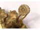 Candlestick handmade gilded bronze leaves Napoleon III candlestick nineteenth