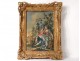 HSP table gallant scene couple bergere landscape romantic painting eighteenth