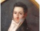 Round box miniature portrait noble man Chasselat solid gold 1809 nineteenth