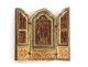 Triptych lime carved scenes Passion Christ crucifixion Germany XVII