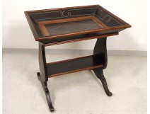 Italian flying table marquetry wood legs lyre Italy eighteenth century