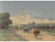 Rare HST tableau orientaliste Emile Boivin paysage Tunisie personnages XIXè