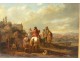 HSP painting characters riders landscape French school painting eighteenth