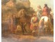 HSP painting characters riders landscape French school painting eighteenth