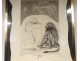 Lithograph PY. Trémois Man and Monkey Baboon Proof Artist n ° I 1970