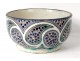 Bowl Harira cut polychrome faience Morocco Fez cashmere Boteh signed twentieth