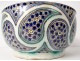 Bowl Harira cut polychrome faience Morocco Fez cashmere Boteh signed twentieth