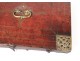 Writing case of travel box embossed leather gilded brass seventeenth eighteenth century