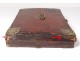 Writing case of travel box embossed leather gilded brass seventeenth eighteenth century