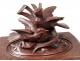 Box carved wood jewelry box Black Forest birds vine nineteenth century