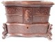Box carved wood jewelry box Black Forest birds vine nineteenth century