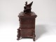 Box carved wood jewelry box Black Forest birds vine nineteenth century