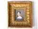 Miniature painted portrait elegant woman Josephine Lhoest stuccoed nineteenth
