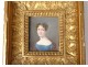 Miniature painted portrait elegant woman Josephine Lhoest stuccoed nineteenth