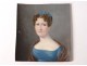 Miniature painted portrait elegant woman Josephine Lhoest stuccoed nineteenth