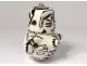 Covered pot sculpture anthropomorphic ceramic Ernst Van Leyden 1952 XXth