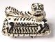 Butter dish ceramic sculpture Ernst Van Leyden animal tiger California 1952