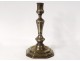 Candlestick Flame Louix XIV bronze cut corners candlestick XVIIth century