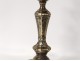 Candlestick Flame Louix XIV bronze cut corners candlestick XVIIth century