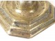 Candlestick Flame Louix XIV bronze cut corners candlestick XVIIth century