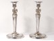 Pair candlesticks candlesticks Empire bronze silver busts women antique nineteenth